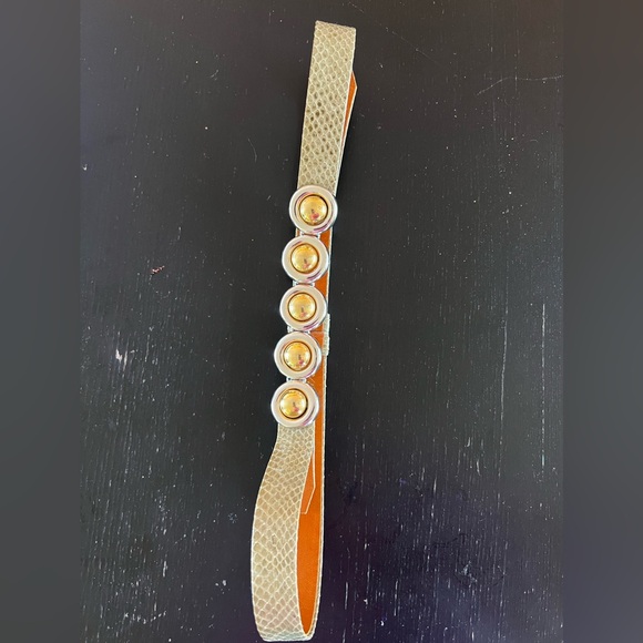 Alexis Kirk Cream and yellow snakeskin belt main image 4